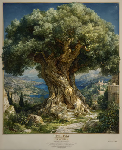 Ancient gnarled olive tree - ancient,